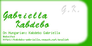 gabriella kabdebo business card
